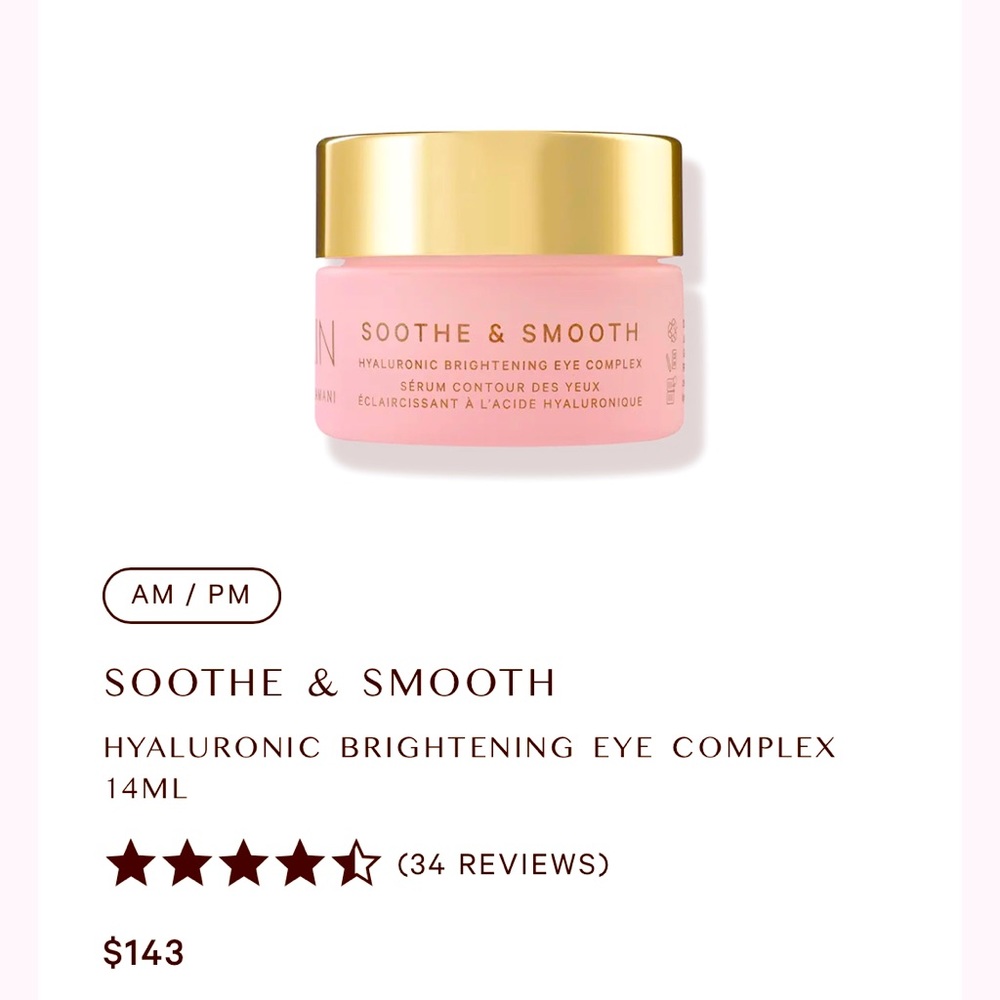 MZ by Dr. Maryam Zamani SOOTHE & SMOOTH
HYALURONIC BRIGHTENING EYE COMPLEX 14ML